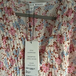 Veronica Beard White Multi Floral Blouse
